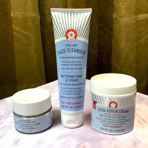 NEW First Aid Beauty trio Cleanser Repair Face Cream Collagen Moisturizer